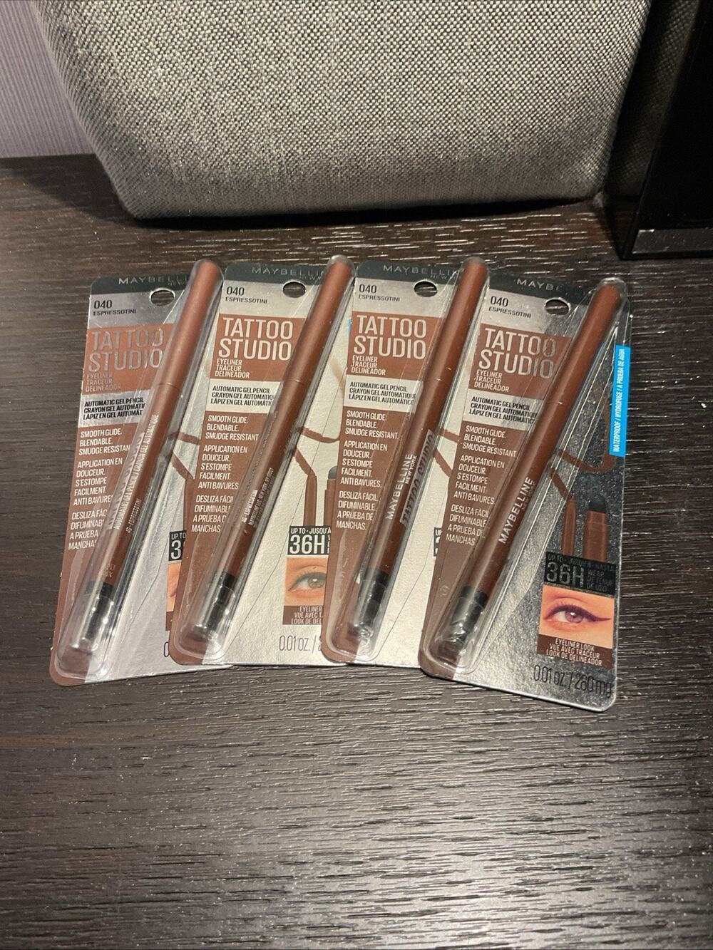 Maybelline Tattoo Studio Gel Pencil EYELINER 40 ESPRESSOTINI Waterproof HTF X4‎